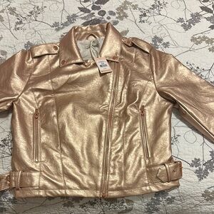 Black Tape Metallic Bomber Jacket